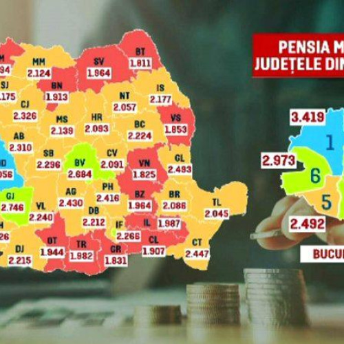 Pensii medii în România: Gorj și Hunedoara pe primele locuri