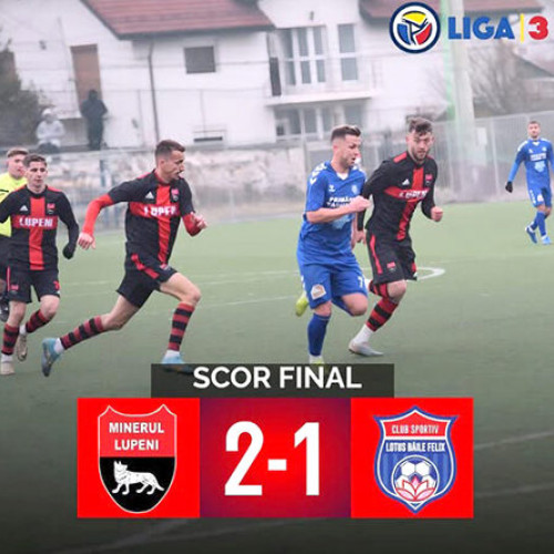 Lotus Baile Felix, înfrângere pe final la Lupeni