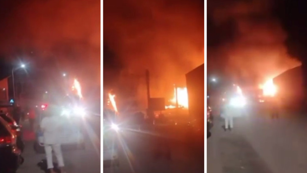Video Brutărie în flăcări, în județul Gorj. Pericol de extindere la casele din zonă